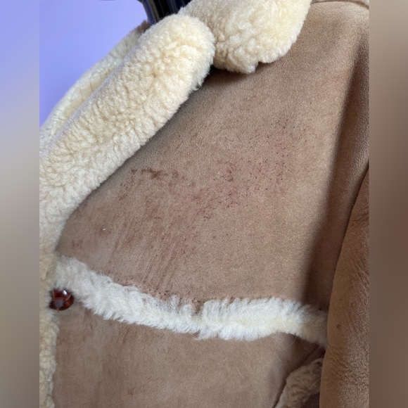 Saks Fifth Avenue brown shearling jacket coat Size 42 - Picture 6 of 17